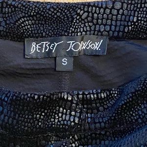 Vintage Betsey Johnson faux suede croc black pants. Low rise, straight leg. Y2K.